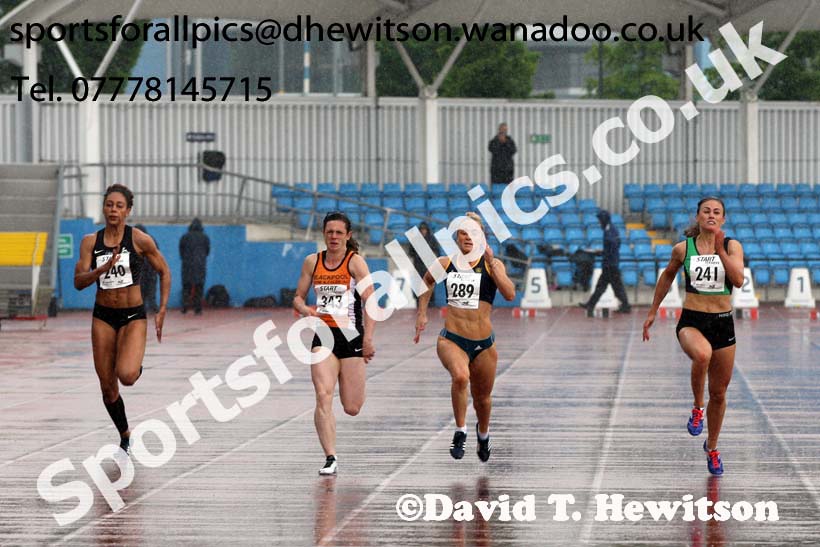 Senior womens 100 metres, Northern Championships, Sport City, Manchester. Photo: David T. Hewitson/Sports for All Pics
